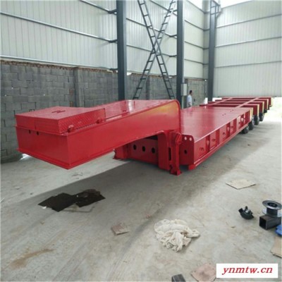 二轴8米长2.9米宽凹梁式机械爬梯挖掘机运输半挂车价格