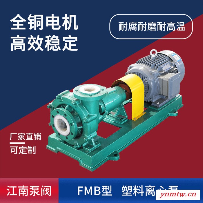 JiangNan/江南泵业 卧式工程塑料离心泵 压滤机颗粒入料泵 料浆泵 FMB65-50-125