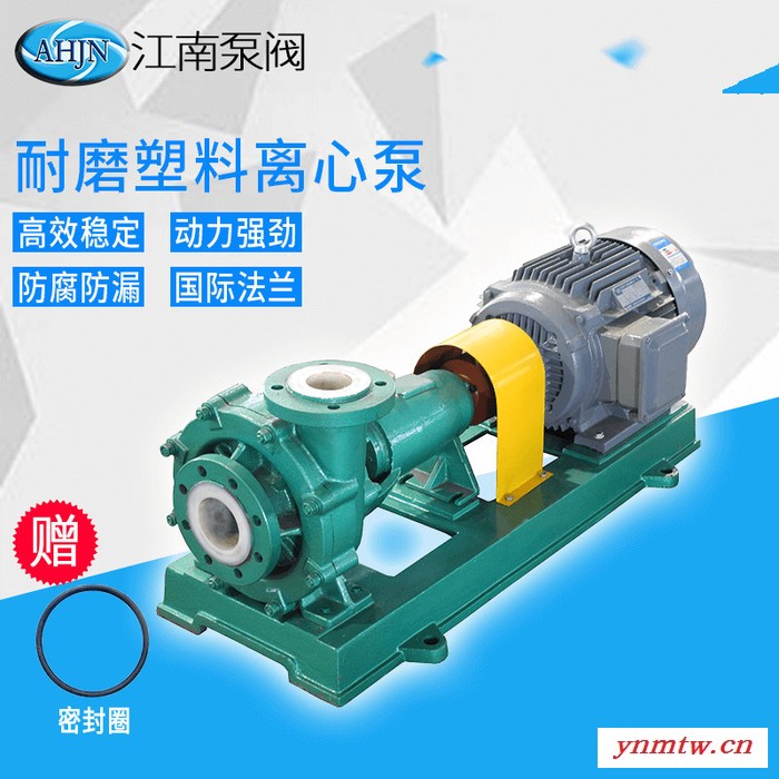 JiangNan/江南泵业 塑料卧式离心泵 压滤机用砂浆泵 工业用耐酸碱泵 FMB80-65-125